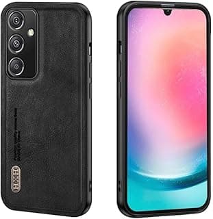 phone case compatible with Samsung Galaxy A26 Retro PU Leather Case Build-in Iron Plate on Magnet Car Mount Shockproof Cover for Samsung Galaxy A26 (Black)