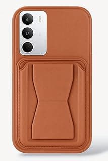 جراب جلد من 3M متوافق مع Realme C71، جراب حماية مضاد للصدمات مع مكان للبطاقات وستاند (بني)