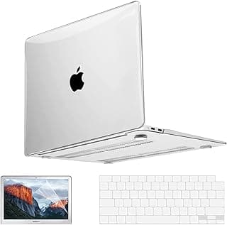 AKIT Compatible with MacBook Air 13 Inch Case 2022 2021 2020 2019 2018 A2337 M1 A2179 A1932 with Touch ID, Crystal Clear MacBook Air Case Laptop Plastic Hard Shell +2 Keyboard Cover + Screen Protector