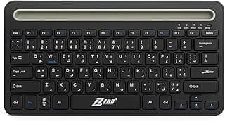 ZR-3666 Wireless Membrane Keyboard With Mobile Holder – Slim Frame, 78 Keys, 2.4G & Bluetooth 5.0, Ergonomic Design, Compatible with all operating systems.