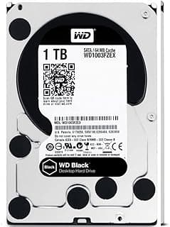 هار HDD داخلي دبليو دي بلاك عالي الاداء بسعة 1 تيرابايت من ويسترن ديجيتال - 7200 دورة في الدقيقة بطاقة ساتا ب - 6 جيجابايت الثانية - مؤقتة 64 ميجابايت 3.5 بوصة WD1003FZE x serial_ata600