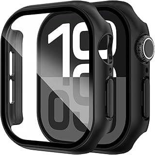 جراب حماية صلب من CHANCHY عدد 2 قطعة مصمم لساعة ابل Series 10 مقاس 42mm [مقاوم للصدمات 360 درجة] مع واقي شاشة زجاج مقوى 9H، [مقاوم للخدش] - أسود