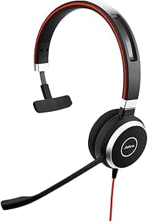 Evolve 40 UC Mono Headset – Unified Communications Headphones for VoIP Softphone with Passive Noise Cancellation – USB-Cable with Controller – Black