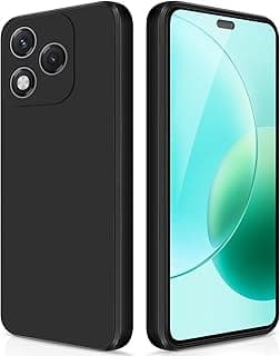 جراب سيليكون لهاتف Honor 400 Lite 5G، مضاد للصدمات، نحيف مع طبقة داخلية من الالياف وحماية للكاميرا، لون اسود