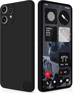 جراب متوافق مع Nothing CMF Phone 2 Pro، جراب سيليكون سائل عالي الجودة، حماية كاملة، مقاوم للخدش، بطانة داخلية ناعمة من المايكروفايبر (أسود)