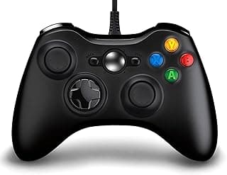 Xbox 360 Controller Wired, Wired Xbox Controller for PC, Wired Xbox 360 Controller Compatible with Microsoft Xbox 360/360 Slim and PC Windows 10, 8, 7