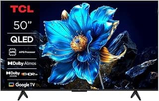 TCL تلفزيون 50 بوصة HDR10+ معالج AiPQ نحيف أحادي الهيكل QLED أسود 50P7K