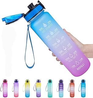 TGT Sports Water Bottle 1L, BPA Free Tritan Non-Toxic Plastic Drinking Bottle, Leak proof Design for Teenager, Adult, Sports, Gym, Fitness, Outdoor, Cycling, School & Office (Blue)