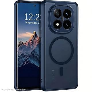 جراب مغناطيسي لـ Redmi Note 15 Pro Plus، حماية كاملة للكاميرا مع عدسة، متوافق مع الحامل المغناطيسي، مطفي شفاف، جراب مقاوم للصدمات لـ Redmi Note 15 Pro plus 5g (أزرق داكن)