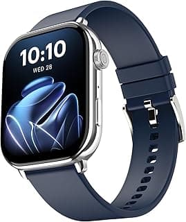 Pulse 4 Max Smart Watch with AI Create (India'a 1st Ever with Unlimited Watch Faces), AI Search, 1.96" AMOLED Display, Functional Crown, Premium Metallic Finish, Health Suite (Space Blue)