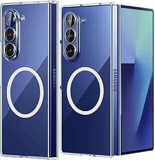 Case for Samsung Galaxy Z Fold 7 Clear Case,Compatible with MagSafe Transparent Shockproof Protection Yellowing Resistant Magnetic Phone Case for Galaxy Z Fold 7 5G (2025) - Clear Magsafe