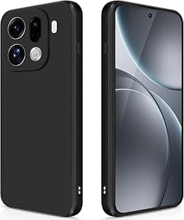 جراب GiiYoon لهاتف Oppo Find X9 Pro، ملمس ناعم، حماية كاملة للجسم، سيليكون مع بطانة من الألياف الدقيقة (أسود)