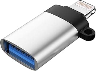 محول Lightning إلى USB Camera Hub، معتمد من ابل MFi، يدعم OTG لنقل البيانات، متوافق مع iPhone/iPad، قارئ كروت، فلاشة، ماوس، كيبورد (فضي)