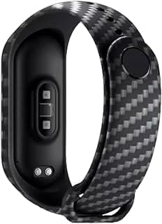 Smart Band Replacement Strap, Carbon Fibre Texture, Black, Silicone, Compatible Band 3,4,5 and 6.