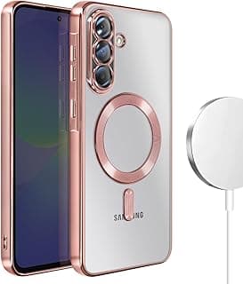Case Compatible with Samsung Galaxy A37 5G Phone Case Soft Silicone Material Support Cover Magnetic Car Holder Slim Case (Pink)