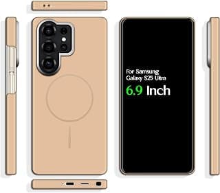 For Samsung Galaxy S25 Ultra PC Hard Slim Fit Back Cover, Supports Wireless Charging and Camera Hard Frame Protector Compatible With Samsung Galaxy S25 Ultra (6.9") (Matte Light Orange)