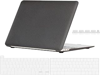Midkart Hard Shell Plastic Case Cover Compatible with MacBook Pro 13 Inch (Model M2 A2338 / M1 A2338 / A2289 / A2251 / A1706 / A1708 / A2159 / A1989, Release 2023-2016), Carbon Fiber Black
