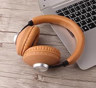 سماعة فوق الأذن سلكي لا سلكي SUDO SD-1007 سماعات الرياضية للرأس بتصميم كبير لاسلكية وبلوتوث وصوت ستيريو وتدعم بطاقة مايكرو اس دي وAUX وبطاقة TF وميكروفون مدمج - بيج - بلوتوث