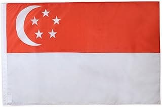 علم سنغافورة AZ FLAG مقاس 90 x 60 سم مع جراب للعمود