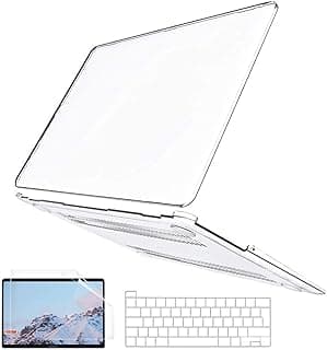 BELK Compatible with M2 2022 MacBook Pro 13 inch Case 2021 2020 2019 2018 2017 2016 M2 M1 A2338 A2289 A2251 A2159 A1989 A1706 A1708, Clear Plastic Hard Shell Case + Keyboard Cover + Screen Protector
