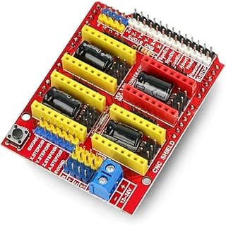 CNC Shield 3D Printer Driver Expansion Board, Compatible with Arduino UNO R3, GRBL Stepper Motor Control Module for CNC Router, Laser Engraver, 3D Printer, Robotics and DIY Electronics Projects Kit 3D