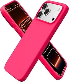 Compatible with iPhone 17 Pro Max 6.9-Inch Case, Premium Liquid Silicone Case, Full Body Protective Cover, Shockproof, Slim Phone Case, Anti-Scratch Soft Microfiber Lining (Neon Pink)
