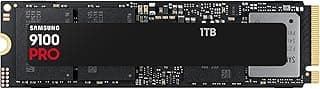 سامسونج SSD 9100 برو NVMe M.2، 1 تيرا، منفذ الملحقات الإضافية السريع 5.0، قراءة 14700 ميجابايت/ثانية، كتابة 13300 ميجابايت/ثانية، SSD داخلي للألعاب وتحرير الفيديو والذكاء الاصطناعي، أسود، MZ-VAP1T0BW