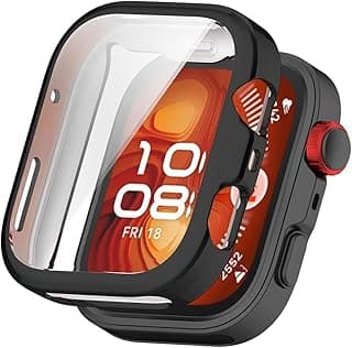 Soft TPU Protective Case Compatible with Huawei Watch Fit 4 Pro, Full Coverage Screen Protector Cover, Shockproof Anti-Scratch Slim Case for Huawei Watch Fit 4 Pro (Black)