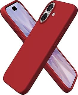 Compatible with iPhone 17 Case 6.3, Slim Liquid Silicone 3 Layers Full Covered Soft Gel Rubber Phone Case Protective Cover 6.3 Inch (Rose Red)