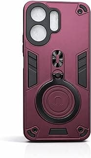 Shockproof Armor Case for Vivo V60 5G Dual-Layer Protective Cover with 360° Rotating Ring Kickstand, Hard Back, Magnetic Car Mount Compatible Vivo V60 5G Case (Red Wine)
