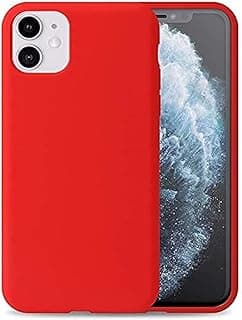 Zubitech iPhone 11 Soft Liquid Silicone Gel Case Full Body Shockproof Rubber Protection Matte Finish Cover Soft Microfiber Lining Cushion Slim Back Case (iPhone 11, Red)