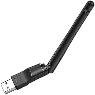 محول واي فاي USB بسرعة 300Mbps، محول شبكة لاسلكية متوافق مع أجهزة الكمبيوتر المكتبية والمحمولة وأنظمة ويندوز وماك او اس ولينكس وأجهزة راسبيري باي بالإضافة إلى أجهزة ماج ست بوكس، أسود