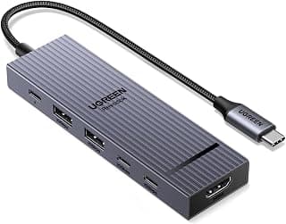 محوّل ريفودوك بسرعة 10Gbps، يدعم HDMI بدقة 4K عند 60HZ ومنافذ USB-A 3.2 وUSB-C 3.2، مع شحن بالطاقة بقوة 100W، متوافق مع آيفون 15 وآيباد برو/آير وماك بوك برو/آير وجالاكسي S24، وستيم ديك، من يوجرين