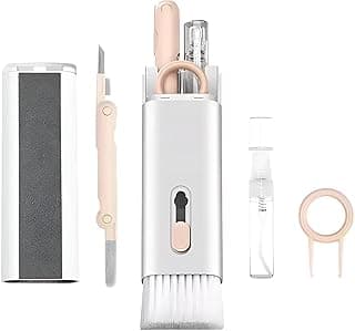 Keyboard Cleaning Set - 7-in-1 multifunctional brushes for keyboard, earphones, keycaps, and screens with sponge, spray bottle, and dense bristle cleaning pen (pink)
