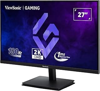 شاشة ألعاب VX27G1-2K 27 بوصة 180 هرتز و1440 بكسل 2K QHD واي بي اس واستجابة 1 مللي ثانية MPRT، وجي سينك وفري سينك بريميوم والمدى الديناميكي العالي HDR10، وعناية عين وHDMI 2.0 وديسبلاي بورت من فيوسونيك