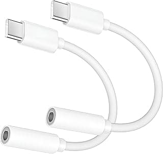 USB C to 3.5mm Headphone Jack Adapter (2 Pack), Aux to USB C Dongle Cable Compatible with iPhone 17/16/15, iPad Pro, Samsung Galaxy S25 S24 S23 Ultra/Google Pixel (Black)