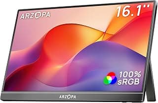 ارزوبا شاشة محمولة 16.1 انش FHD 1080P مسند 100% sRGB عالية التدرج شاشة لابتوب محمولة IPS للعناية بالعين للمكتب والترفيه الراقي - Z1C