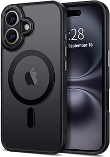 Case for iPhone 16 Plus Case Magnetic Translucent Matte Phone Cases 6.7" [Compatible with MagSafe] Thin Slim Fit Shockproof Bumper Hard Protective Cover for Women Men Girls, Frosted Black