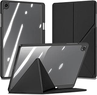 Case for Samsung Galaxy Tab A11+ Plus 2025(SM-X230/X235/X236) – Slim Folio Cover with Auto Wake/Sleep, Clear Back Shell & Foldable Stand – (Black)