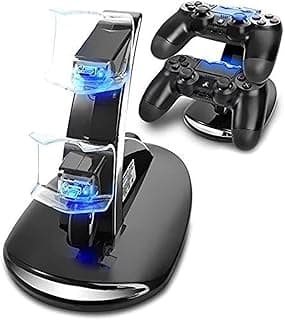 قاعدة شحن مزدوجة ليد تحكم PS4 مع مؤشر LED لـ PS4 / PS4 Pro / PS4 Slim