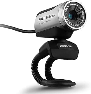 كاميرا ويب AW615 بدقة 1920x1080P Full HD 12MP بمنفذ USB 3.0 مع ميكروفون للمكالمات وتسجيل الفيديو، للكمبيوتر واللابتوب