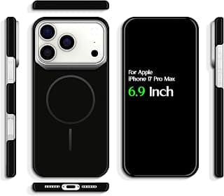For Apple iPhone 17 Pro Max PC Hard Slim Fit Back Cover, Supports Wireless Charging and Camera Hard Frame Protector Compatible With Apple iPhone 17 Pro Max (6.9") (Matte Black)