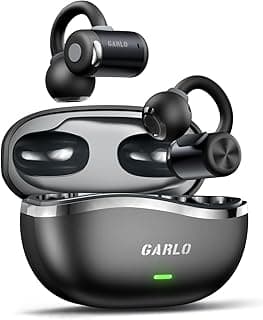 Clip-On Earbuds Open Ear Headphones, Wireless Bluetooth 6.0 Earphones with 4 Mic Noise Cancelling, Sport Ear Buds for Running, 40H Playtime, Waterproof, Deep Bass, Open Ear Earbuds