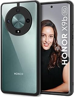 Ultra-Hybrid Shockproof Sleek Armor Back Cover Case for Honor X9B 5G | 360° Protection | Crystal Clear Hard Back Transparent Cover Case for Honor X9B 5G (PC & TPU, Black Bumper)