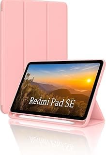 Case Cover for Redmi Pad SE 11" with Pencil Slot Anti-impact Magnetic Cover (Pink)