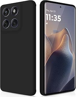 جراب لموتورولا Edge 60 Fusion/Edge 60، جراب سيليكون TPU ناعم ومرن، حماية خفيفة ونحيفة ومقاومة للصدمات والخدش (أسود)