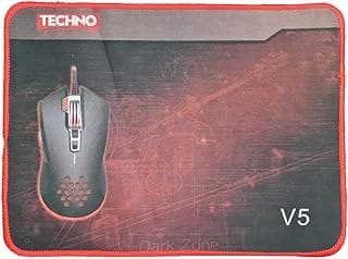 Gaming Mouse Pad Techno V5 (30 X 22.5 X 0.4 CM) Mat Non-Slip Spill-Resistant Desk Pad with Special-Textured Surface, Anti-Fray Stitched Edges compatible with Keyboard, PC - (Multi Color4)