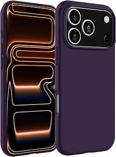 Compatible with iPhone 17 Pro Max Case 6.9", Slim Liquid Silicone Soft Gel Rubber Shockproof Protective Cover with Anti-Scratch Microfiber Lining (Deep Purple)