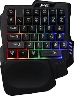 كيبورد ألعاب K601 مع 35 مفتاح بتصميم مريح للاستخدام بيد واحدة، لوحة مفاتيح للاب توب والكمبيوتر المكتبي ولعبة بابجي