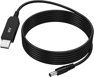 كابل تحويل طاقة USB من 5 فولت إلى 12 فولت، كابل شحن بمدخل DC 5.5 x 2.1mm، كابل تعزيز للألعاب، المراوح، السماعات، الشاشات، إضاءة LED، والراوتر
